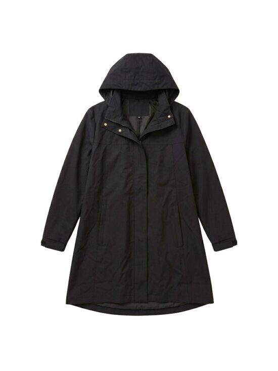 Jackets & Blazers - NWOT | Black Mid-Length Hooded Performance Spring Jacket Gold Hardware | XL